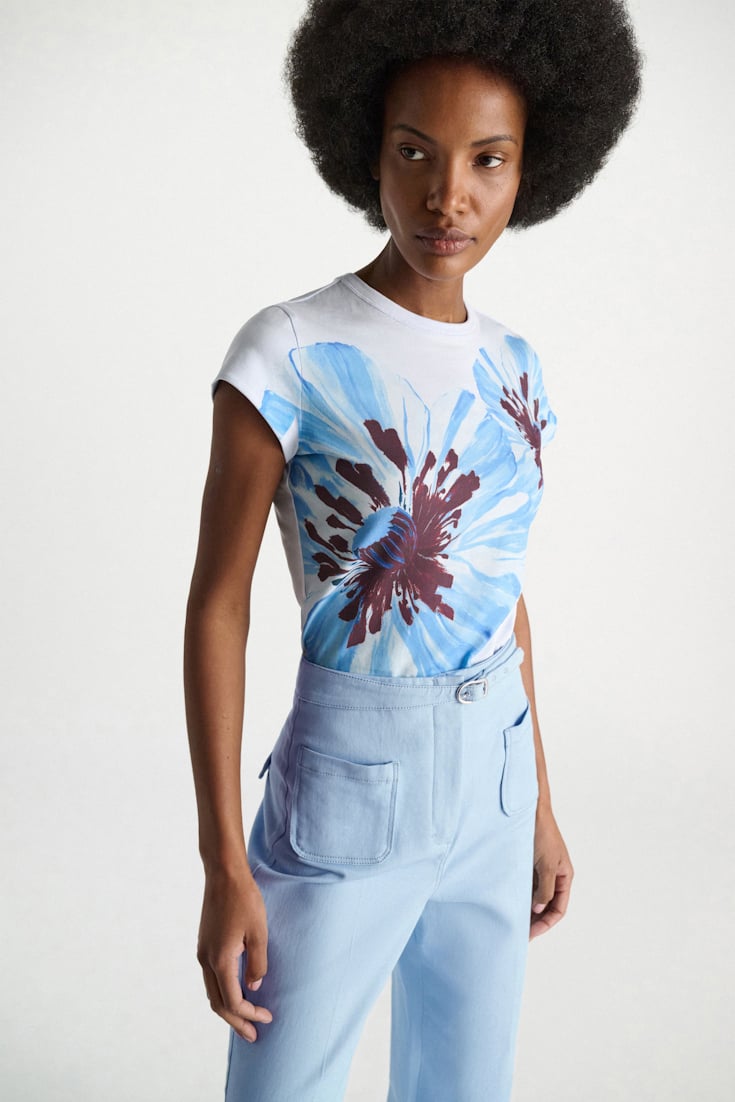Dorothee Schumacher T-shirt with XL digital print poppy flower blue