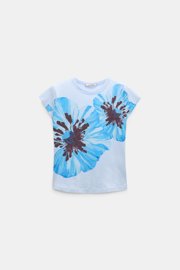 Dorothee Schumacher T-shirt with XL digital print poppy flower blue
