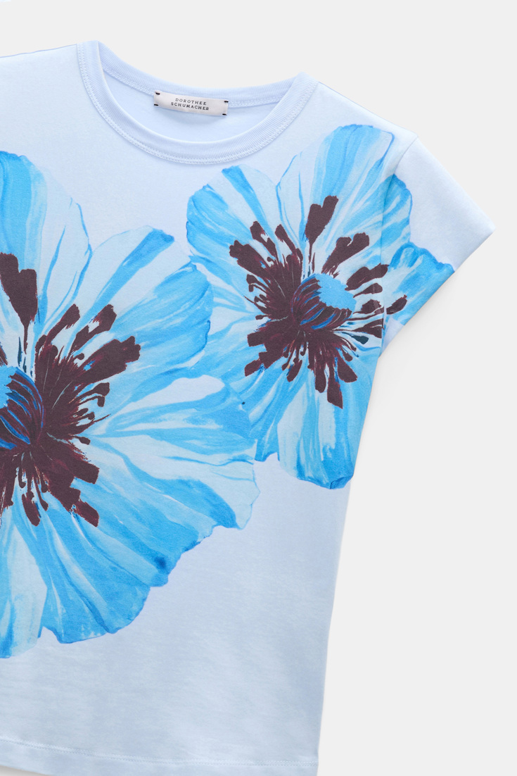 Dorothee Schumacher T-shirt with XL digital print poppy flower blue