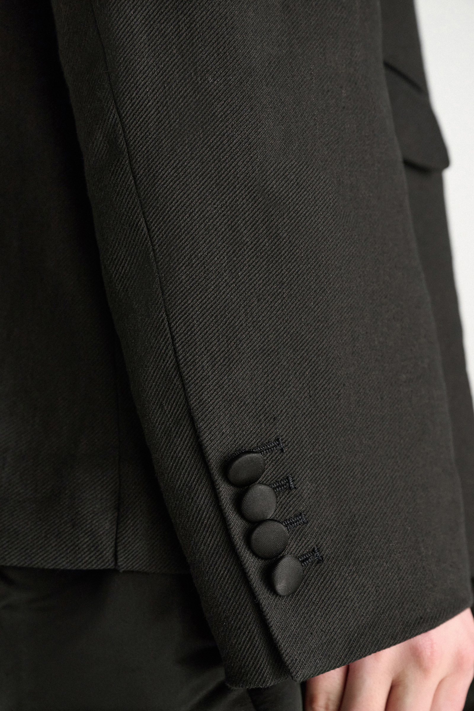 Dorothee Schumacher Smoking-Blazer aus Leinen und Baumwolle pure black