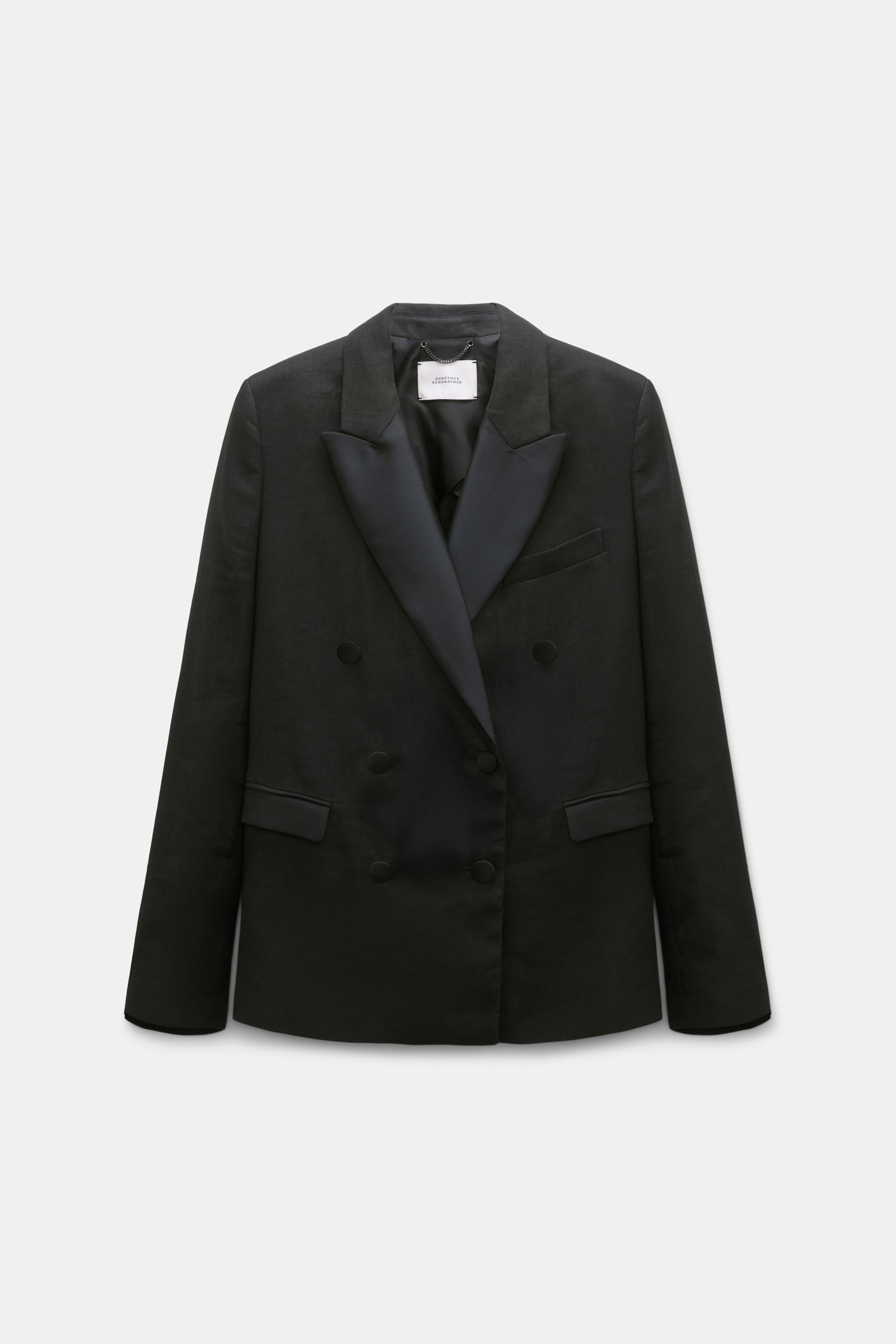 Dorothee Schumacher Smoking-Blazer aus Leinen und Baumwolle pure black