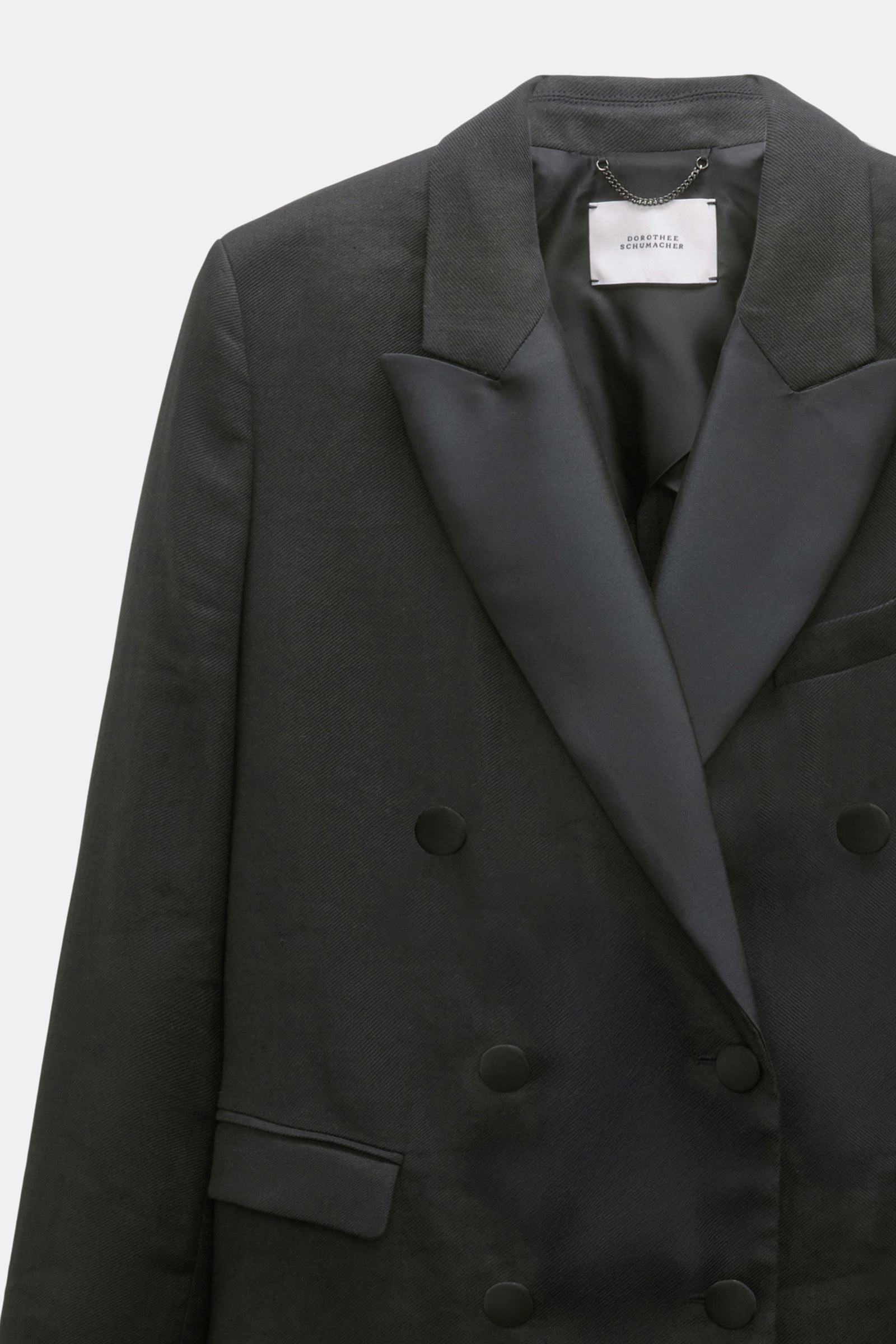 Dorothee Schumacher Smoking-Blazer aus Leinen und Baumwolle pure black