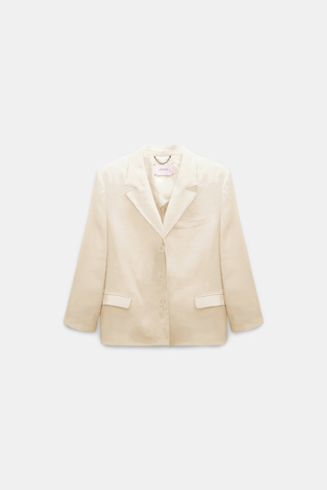 Dorothee Schumacher Linen-cotton shrunken blazer champagner