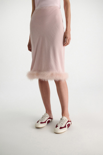 Dorothee Schumacher Knee-length skirt with feathers powder