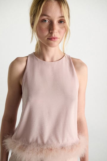Dorothee Schumacher A-line top with feathers powder