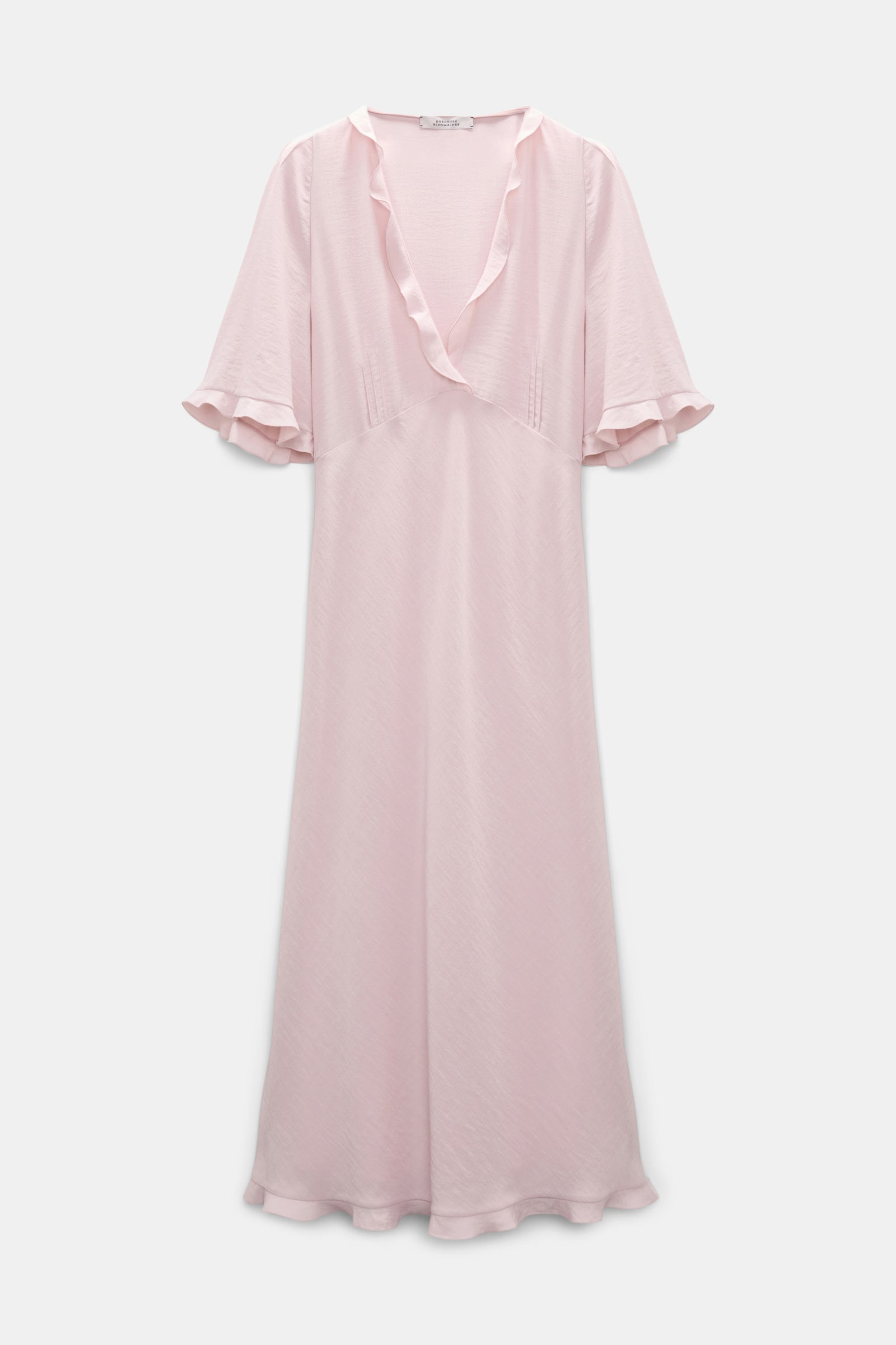 Dorothee Schumacher V-neck midi-dress with flounce trim powder