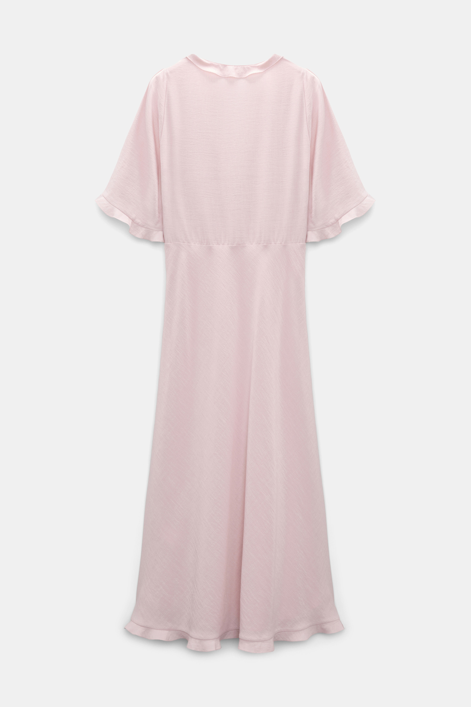 Dorothee Schumacher V-neck midi-dress with flounce trim powder
