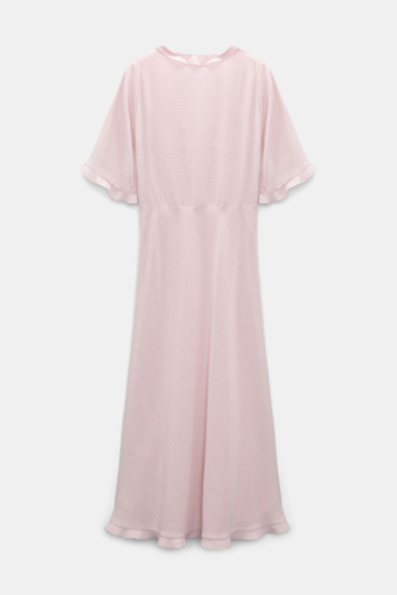 Dorothee Schumacher V-neck midi-dress with flounce trim powder