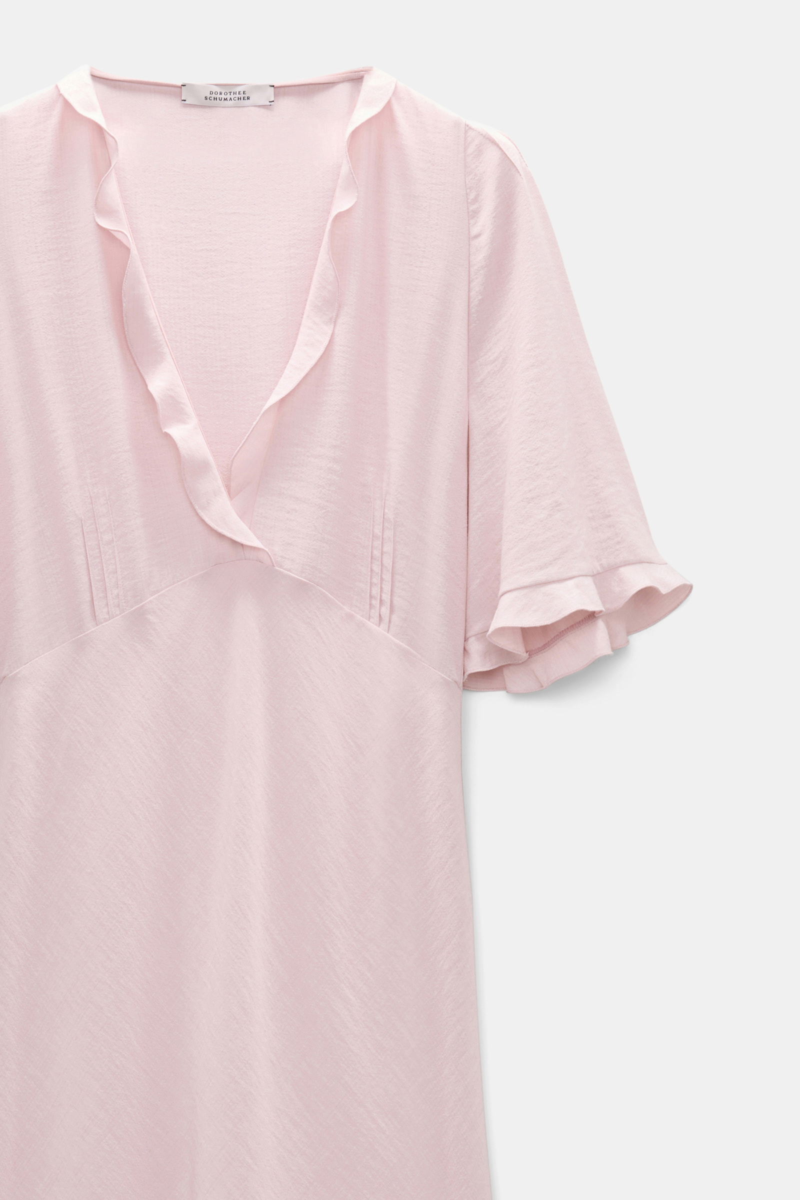 Dorothee Schumacher V-neck midi-dress with flounce trim powder