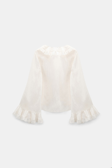 Dorothee Schumacher Bohemian Bluse aus gestreifter Seide-Viskose camellia white
