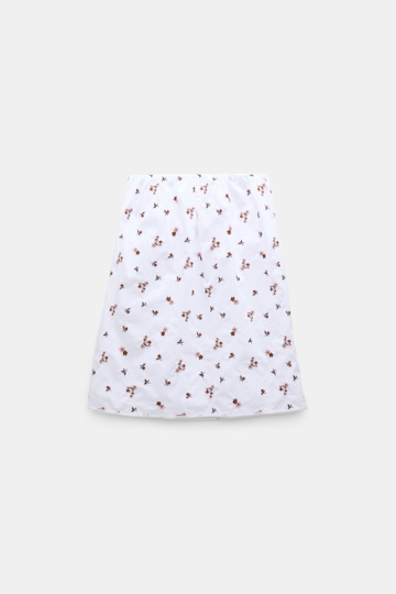 Dorothee Schumacher Embroidered cotton knee-length skirt D-rose embroidery