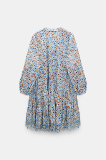Dorothee Schumacher Signature print dress with lace mini boho flower blue
