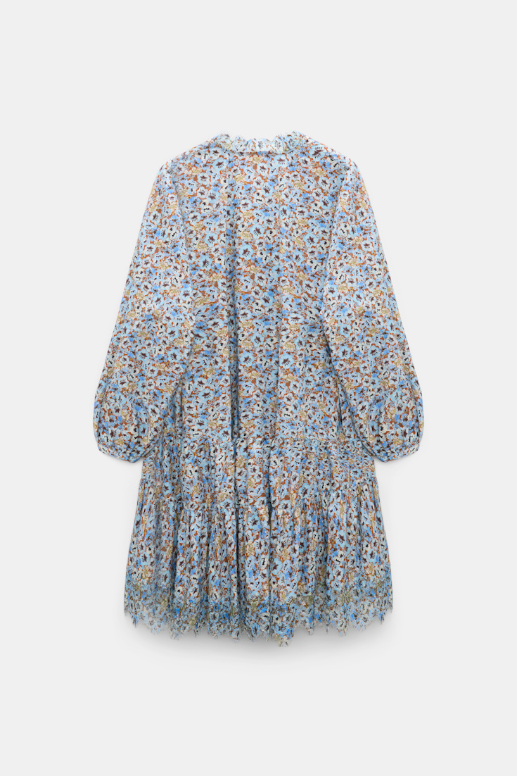 Dorothee Schumacher Signature print dress with lace mini boho flower blue