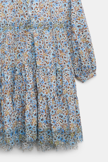 Dorothee Schumacher Signature print dress with lace mini boho flower blue