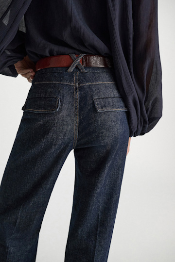 Dorothee Schumacher Flared jeans with pockets dark denim