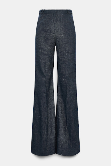 Dorothee Schumacher Cotton-linen flares denim blue