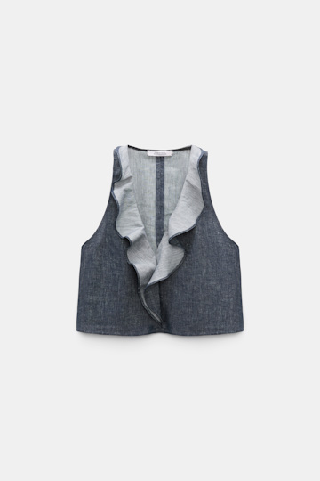 Dorothee Schumacher Cotton-linen vest top denim blue