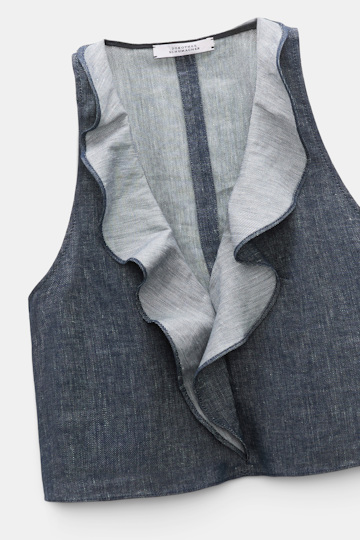 Dorothee Schumacher Cotton-linen vest top denim blue