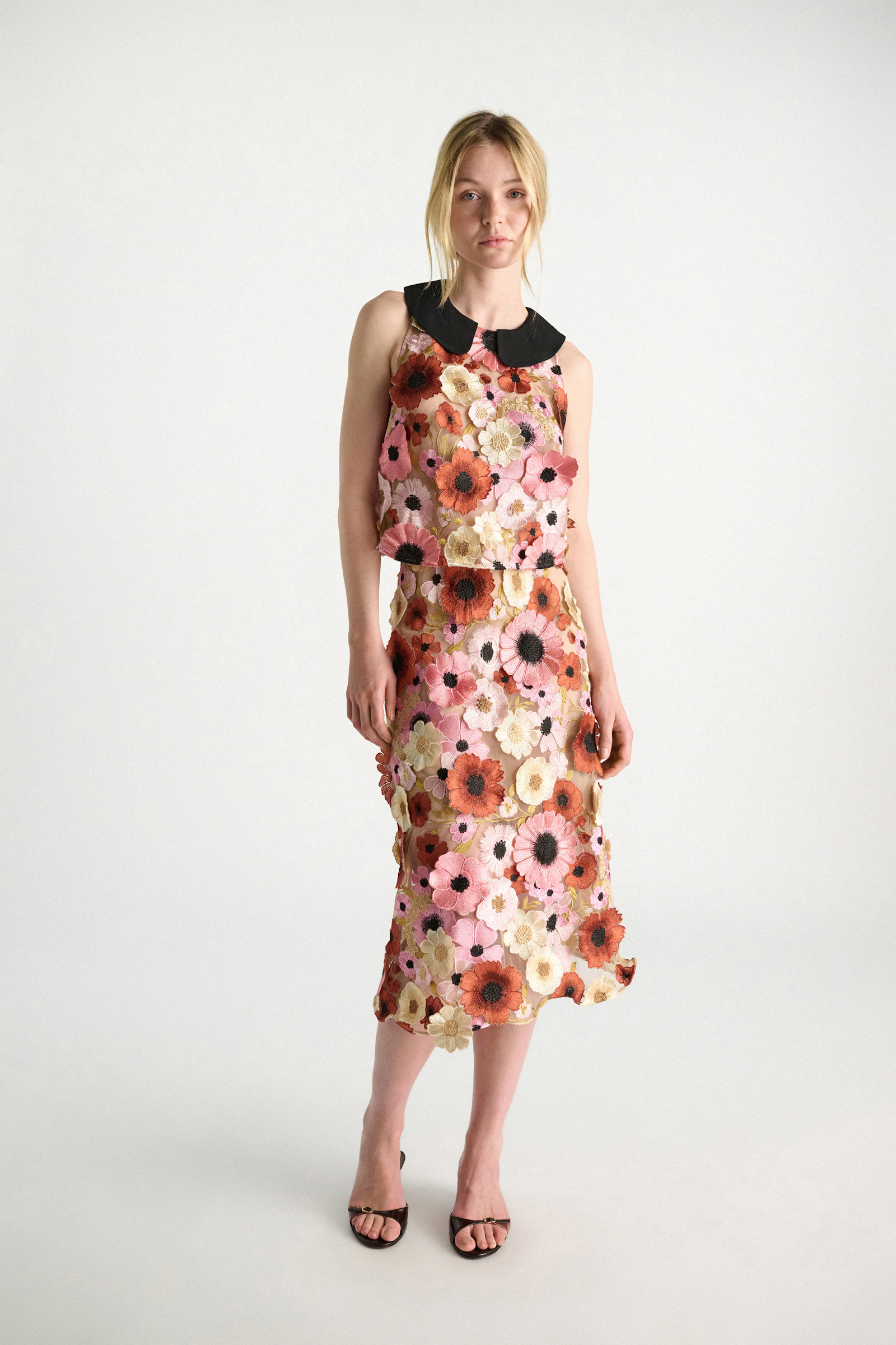Dorothee Schumacher Midi-skirt with 3D embroidery Multi Flower