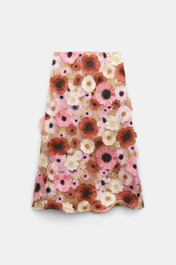 Dorothee Schumacher Midi-skirt with 3D embroidery Multi Flower