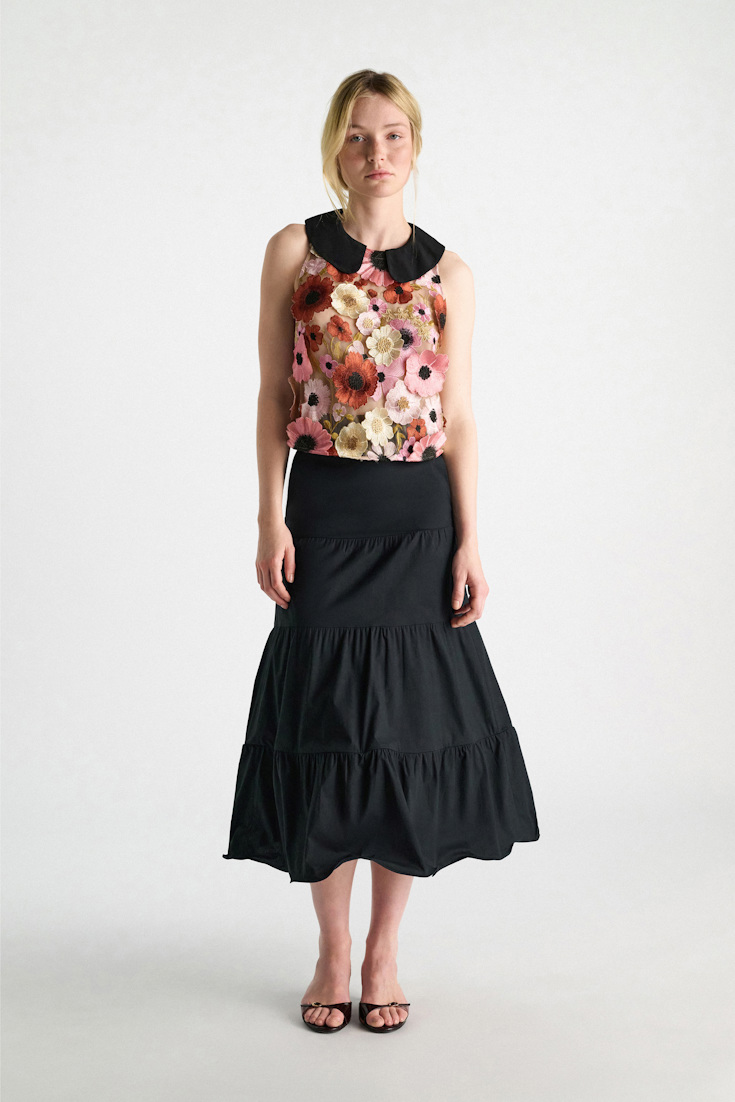 Dorothee Schumacher A-line top with 3D embroidery Multi Flower