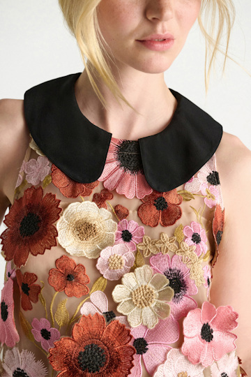 Dorothee Schumacher A-line top with 3D embroidery Multi Flower