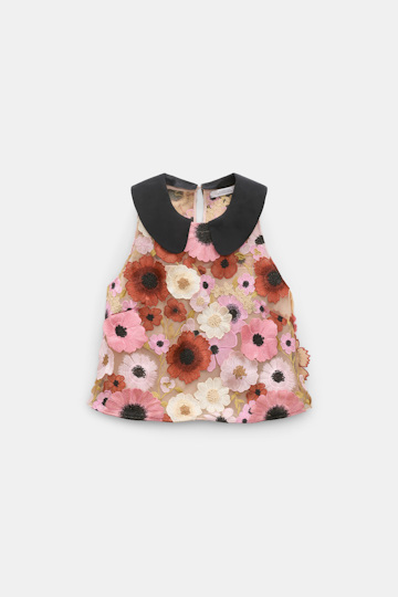 Dorothee Schumacher A-line top with 3D embroidery Multi Flower