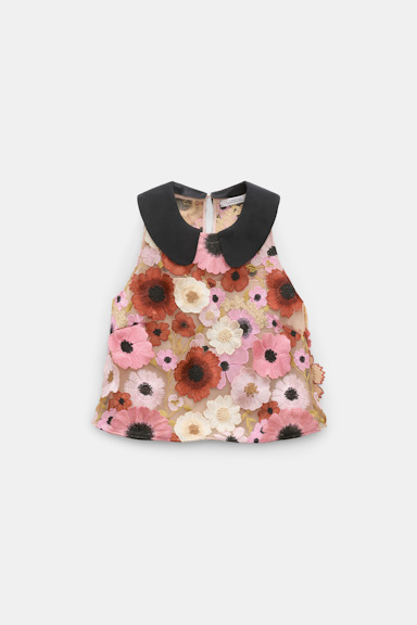 Dorothee Schumacher A-line top with 3D embroidery Multi Flower