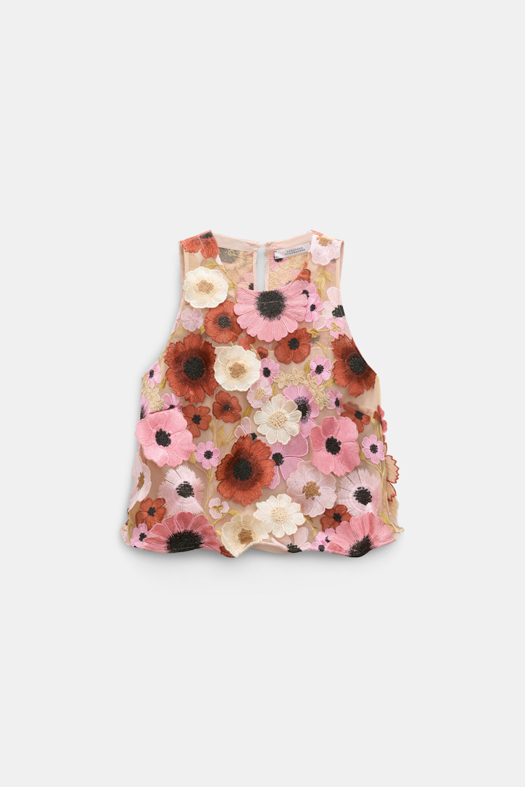 Dorothee Schumacher A-line top with 3D embroidery Multi Flower