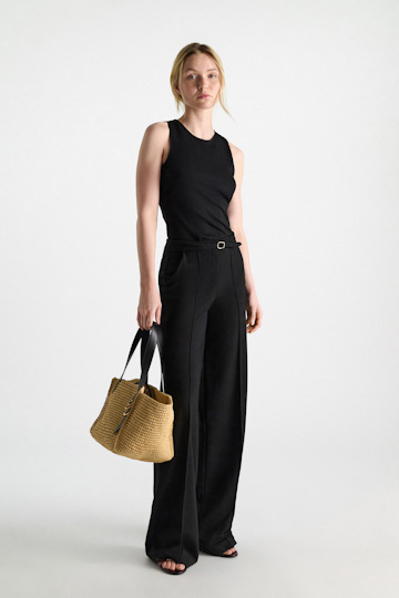 Dorothee Schumacher Belted pants in Punto Milano pure black