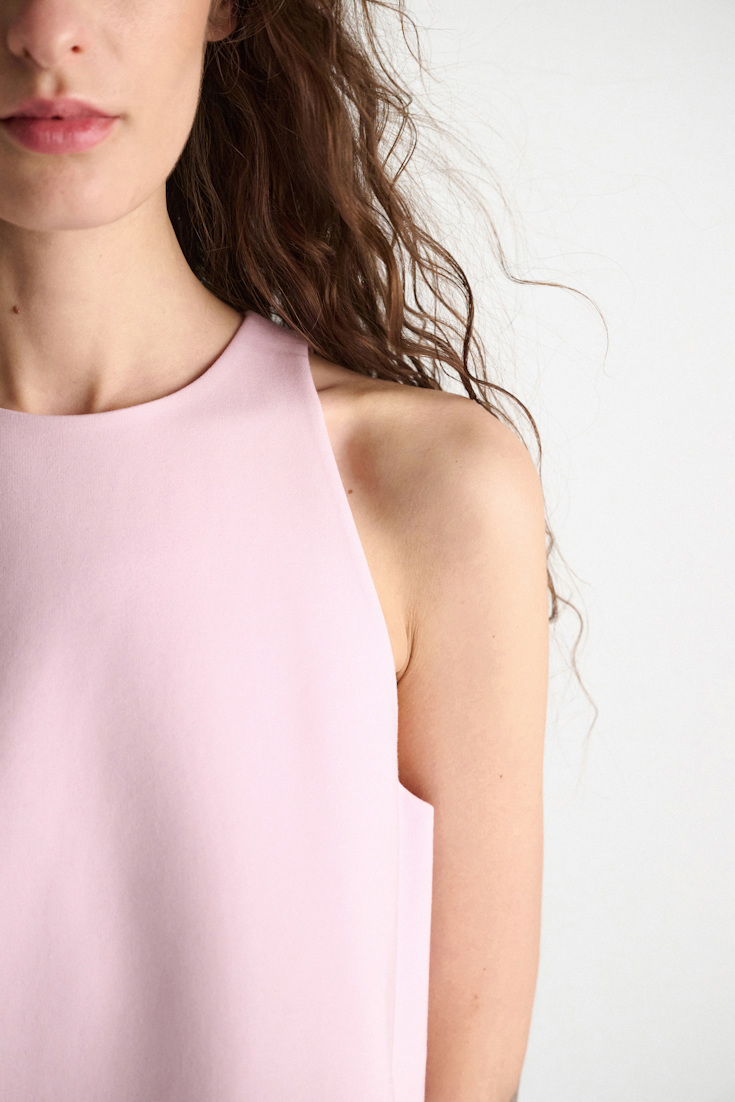 Dorothee Schumacher Shell in Punto Milano with georgette hem candy