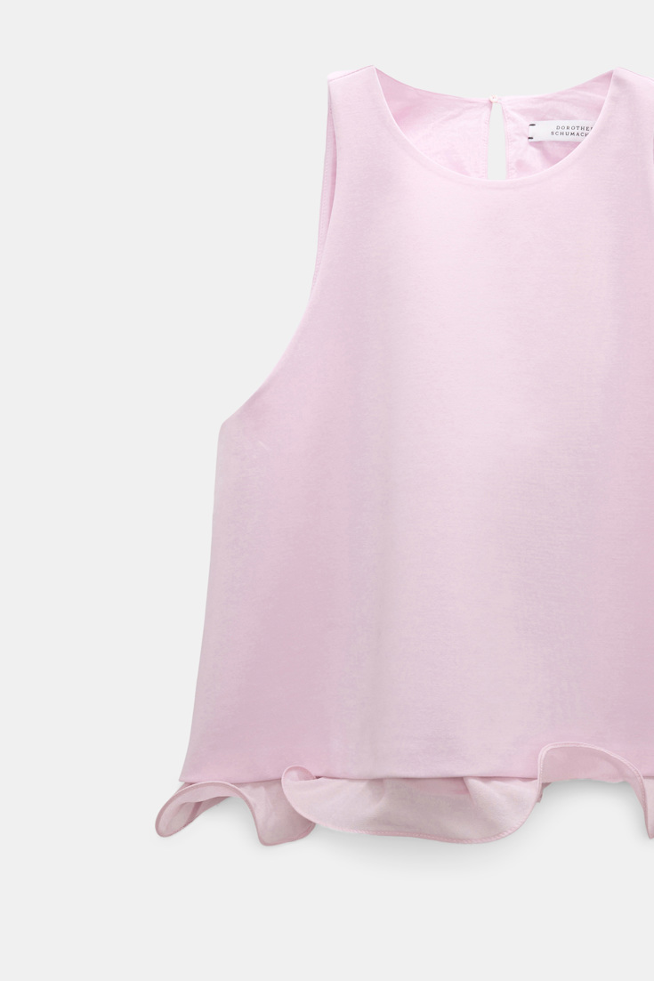 Dorothee Schumacher Shell in Punto Milano with georgette hem candy
