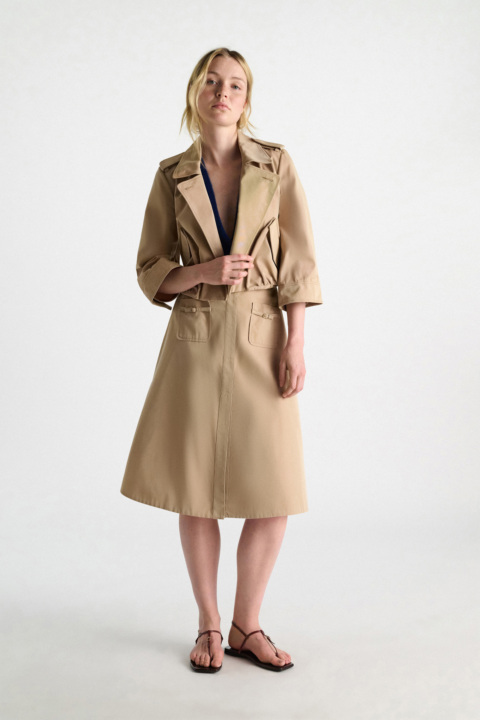 Dorothee Schumacher Technical cotton skirt with belt trench