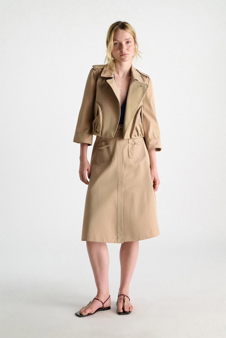 Dorothee Schumacher Technical cotton skirt with belt trench
