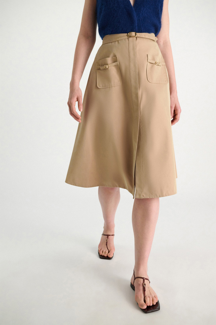 Dorothee Schumacher Technical cotton skirt with belt trench