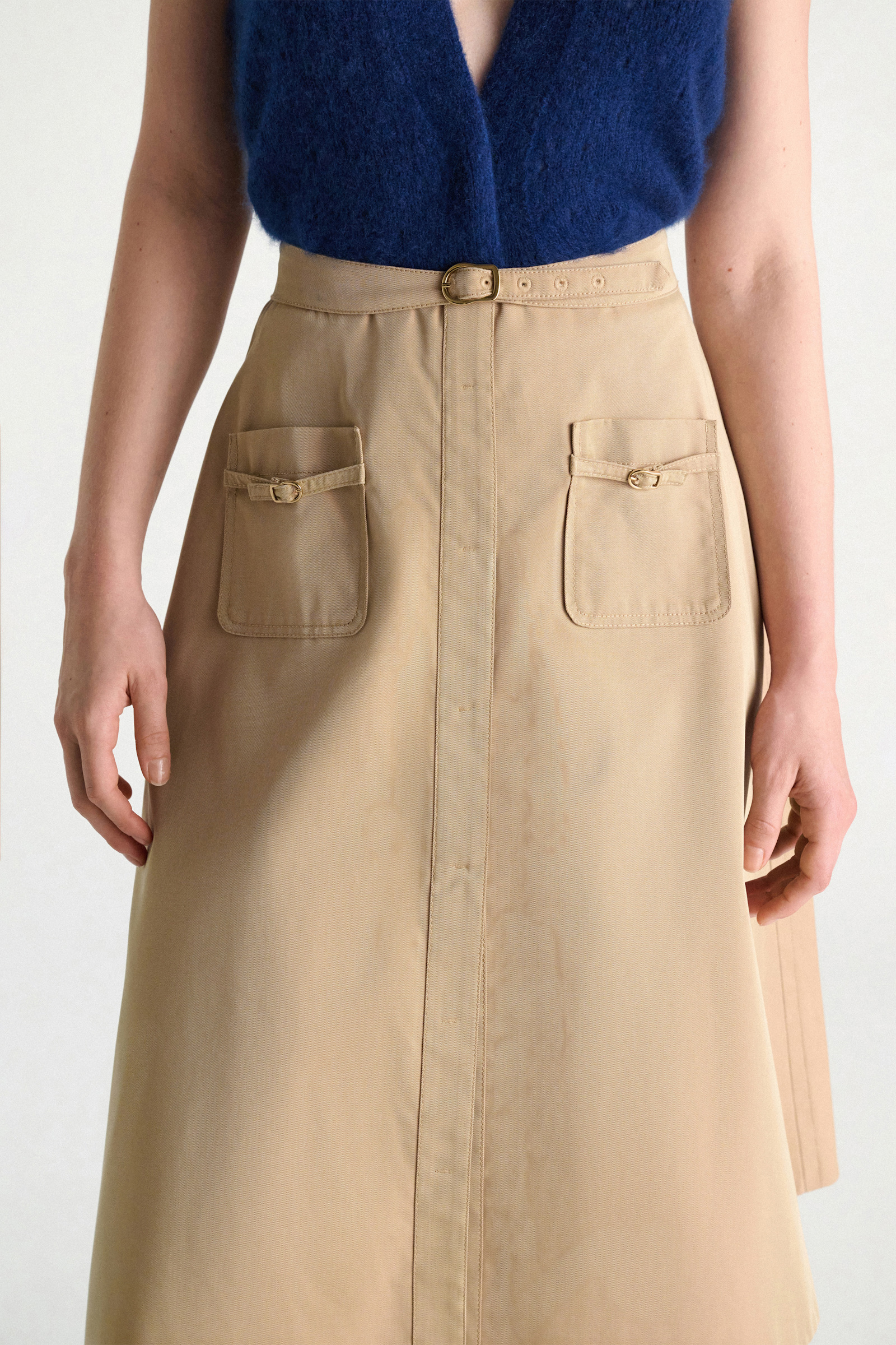 Dorothee Schumacher Technical cotton skirt with belt trench