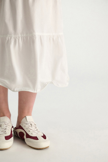 Dorothee Schumacher Stretch cotton poplin tiered midi-dress pure white