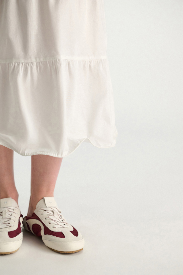 Dorothee Schumacher Stretch cotton poplin tiered midi-dress pure white