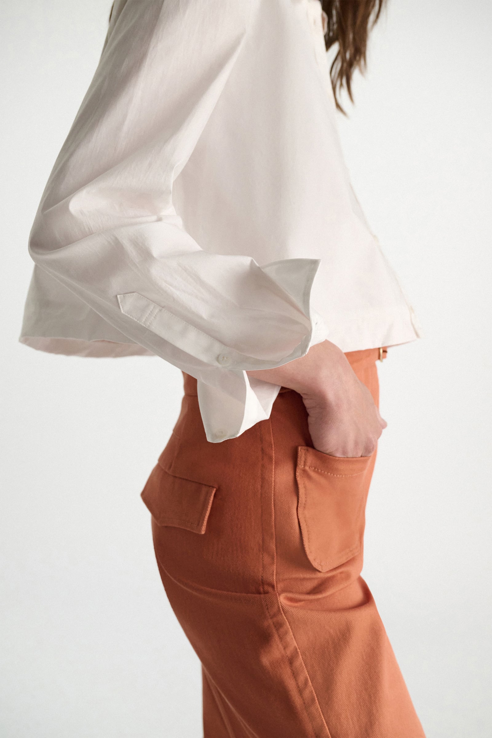 Dorothee Schumacher Stretch cotton poplin A-line shirt pure white