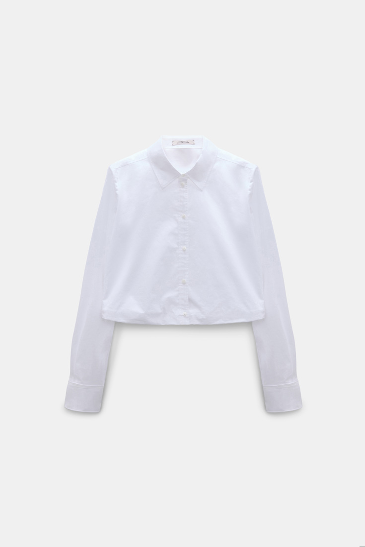 Dorothee Schumacher Stretch cotton poplin A-line shirt pure white