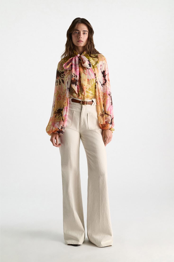 Dorothee Schumacher Signature print viscose georgette blouse and scarf set boho flower print