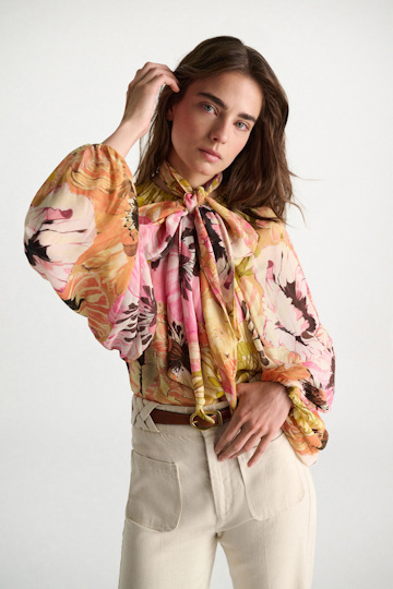 Dorothee Schumacher Set aus Bluse und Schal mit Signature Print aus Viskose-Georgette boho flower print