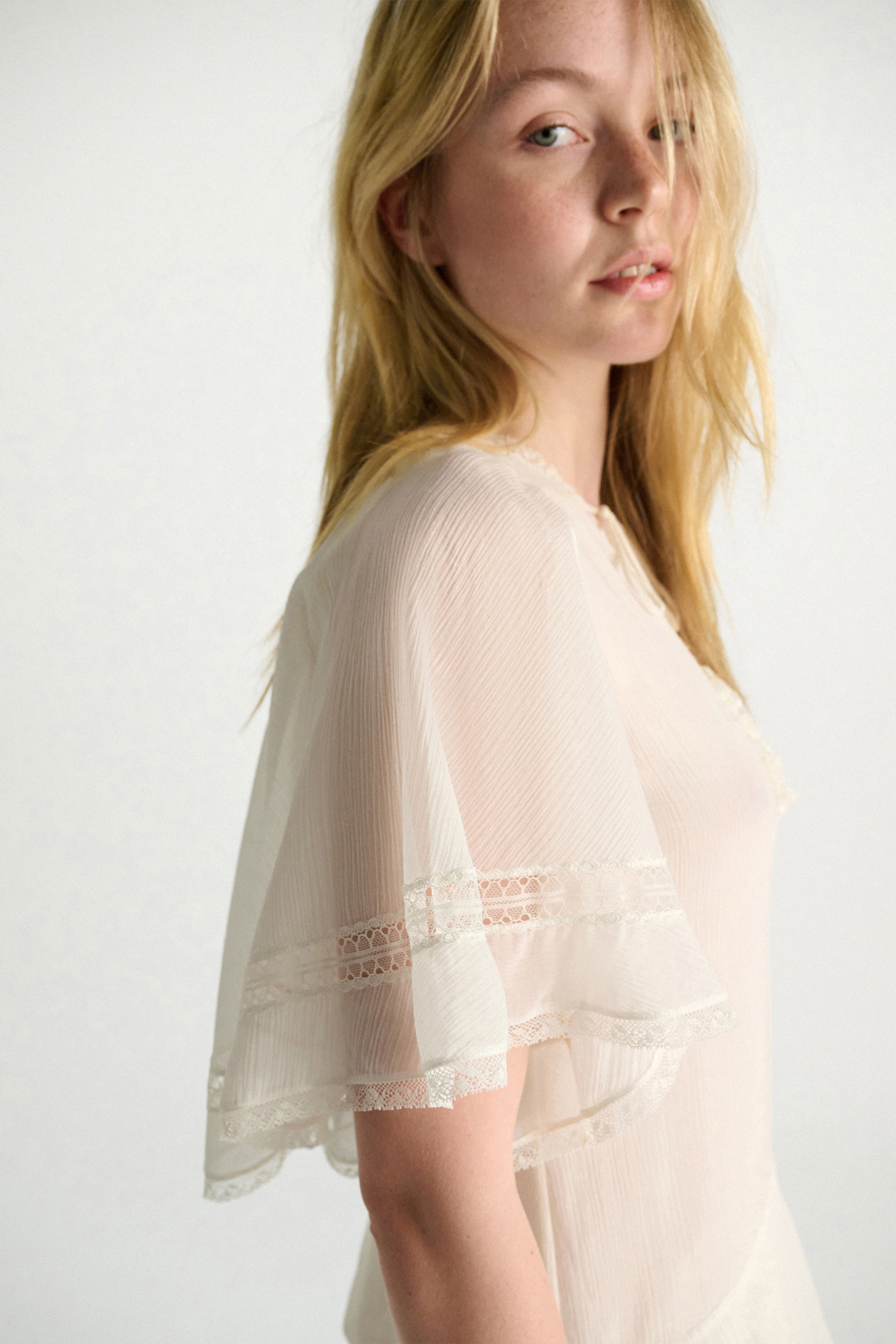 Dorothee Schumacher Tiered dress in cotton-silk crinkle georgette orchid white