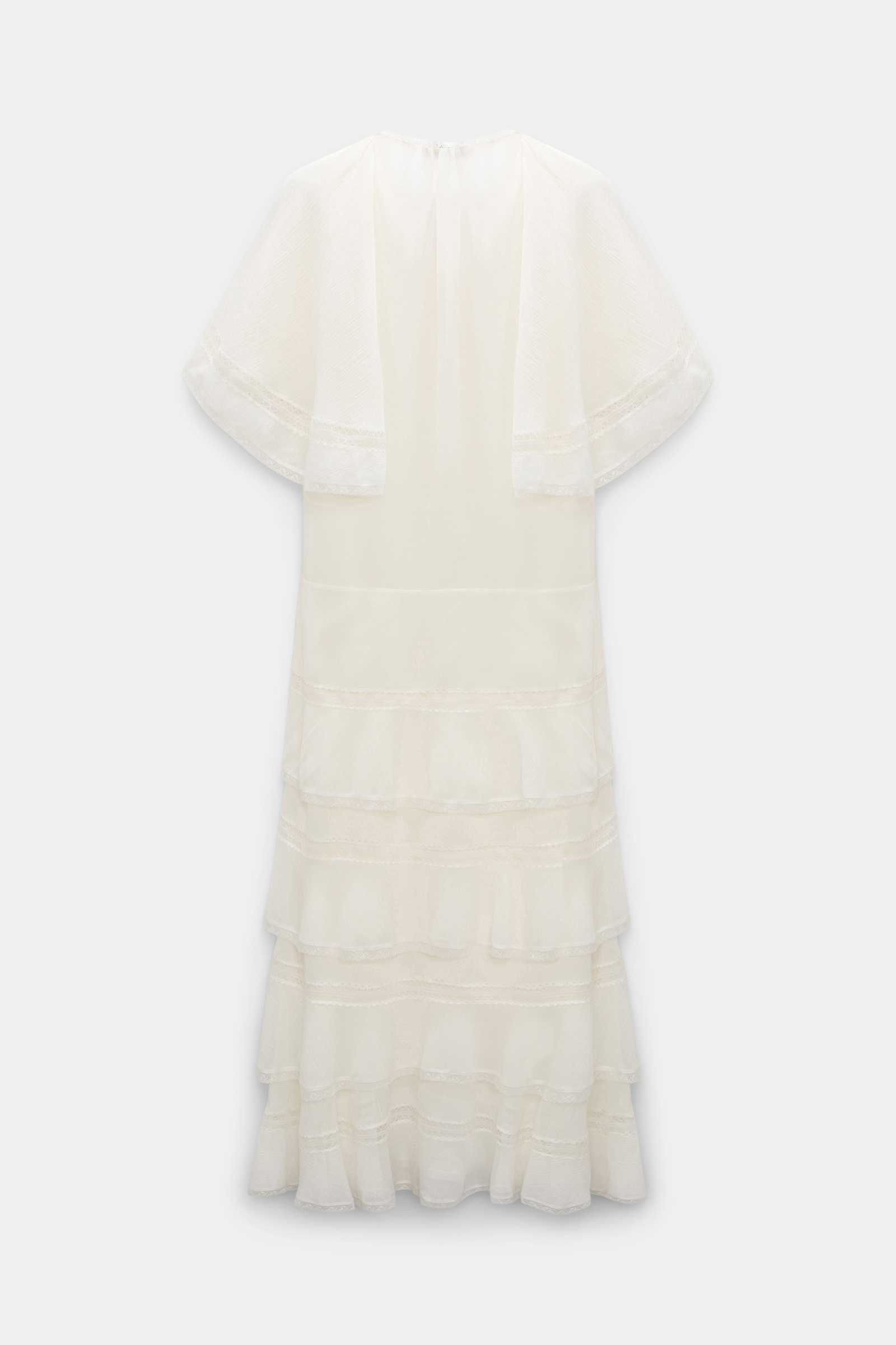 Dorothee Schumacher Tiered dress in cotton-silk crinkle georgette orchid white