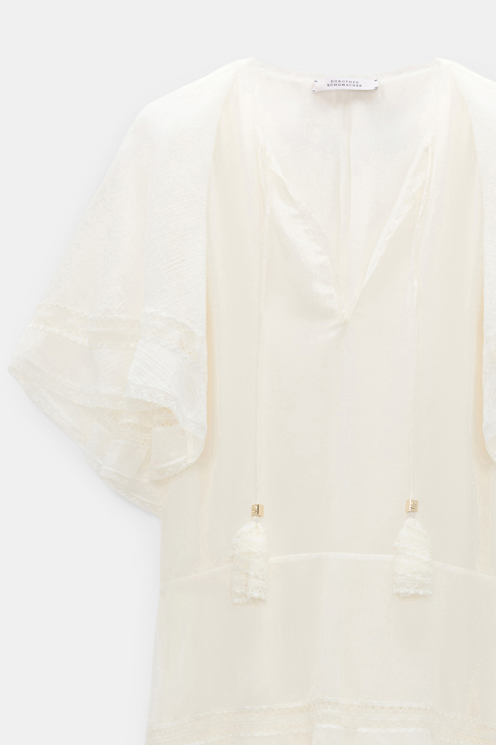 Dorothee Schumacher Tiered dress in cotton-silk crinkle georgette orchid white