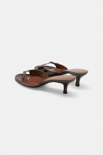 Dorothee Schumacher Buckle strap kitten heels bordeaux/rust/tan mix
