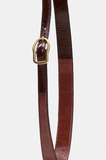 Dorothee Schumacher Thin contour belt bordeaux/rust/tan mix