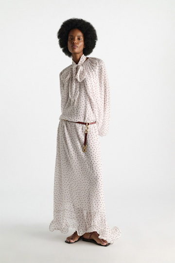Dorothee Schumacher Chain detailed belt bordeaux/rust/tan mix