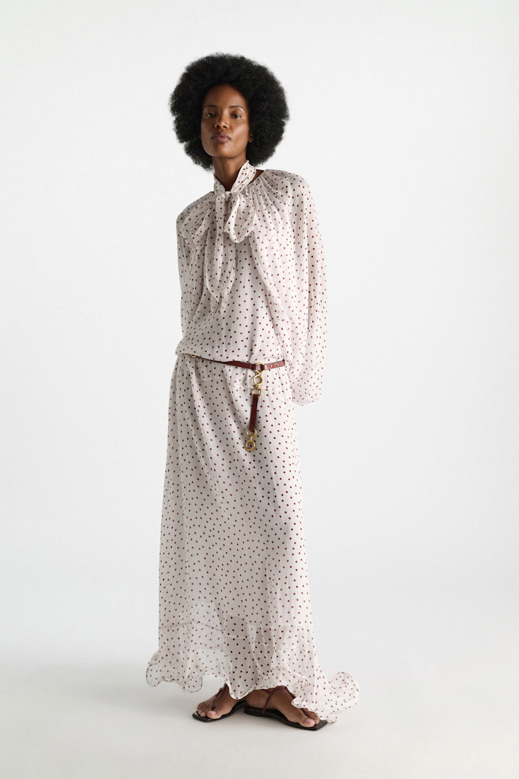 Dorothee Schumacher Chain detailed belt bordeaux/rust/tan mix