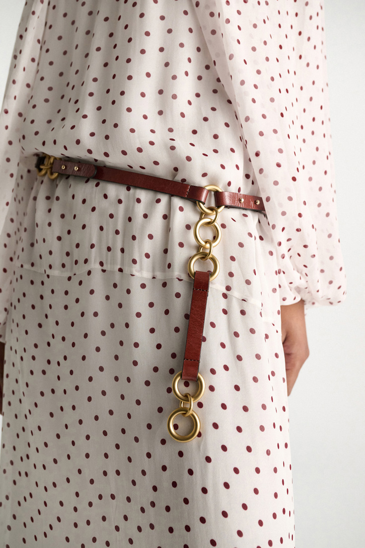Dorothee Schumacher Chain detailed belt bordeaux/rust/tan mix